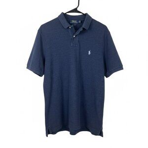 Mens LG Polo Shirt Ralph Lauren Navy Blue Classic Fit Short Sleeve